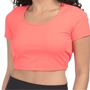 IVL Collective Coral Open Back Crop Top Women’s Athletic Yoga Workout Tank NWT